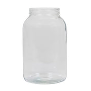 Clear glass jar on a white background