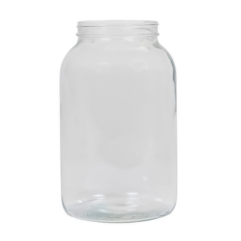 Clear glass jar on a white background