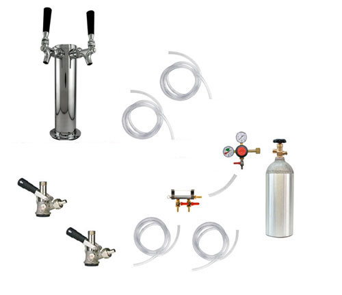Commercial Tower Mount Kegerator 1 - 3 Faucet Set-Up