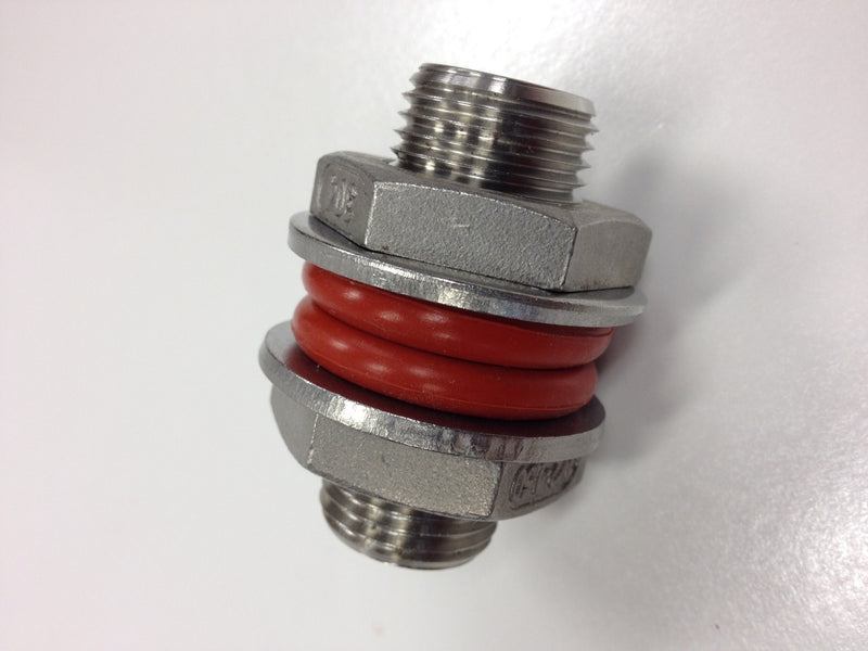 Quick Fit 2 Inch Stainless Steel Weldless Bulkhead with Lock Nuts