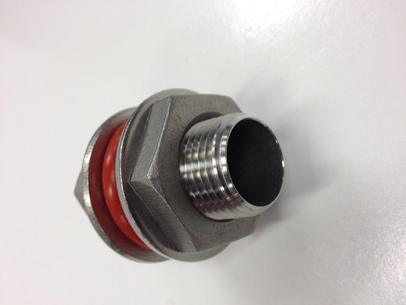 Quick Fit 2 Inch Stainless Steel Weldless Bulkhead with Lock Nuts