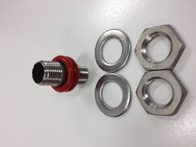 Quick Fit 2 Inch Stainless Steel Weldless Bulkhead with Lock Nuts
