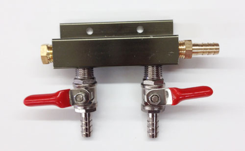 CO2 Distributor - Brass/Chrome  2, 3 and 4 Ways Gas Manifolds