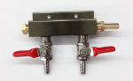 CO2 Distributor - Brass/Chrome  2, 3 and 4 Ways Gas Manifolds