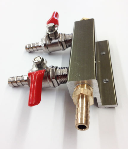 CO2 Distributor - Brass/Chrome  2, 3 and 4 Ways Gas Manifolds