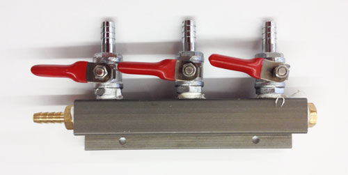 CO2 Distributor - Brass/Chrome  2, 3 and 4 Ways Gas Manifolds