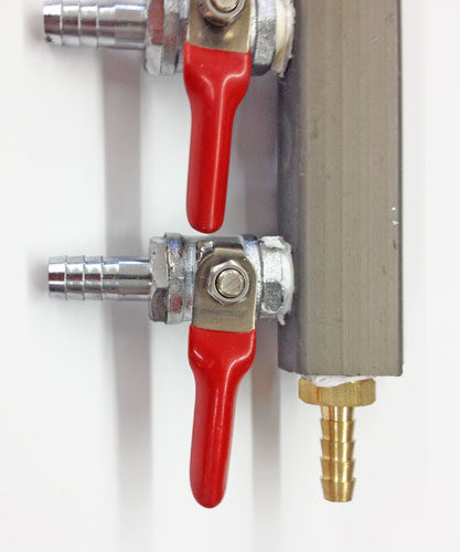 CO2 Distributor - Brass/Chrome  2, 3 and 4 Ways Gas Manifolds