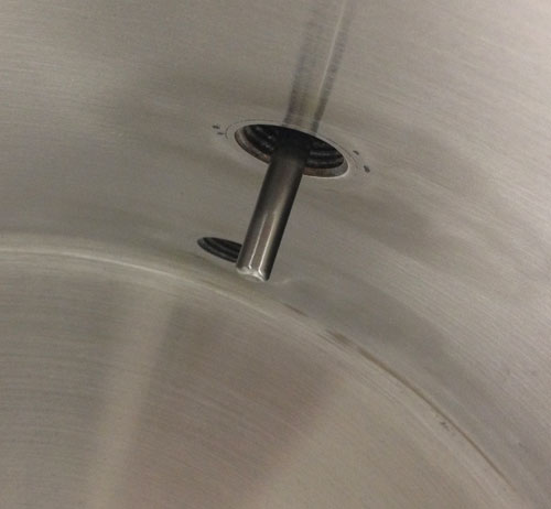 8 Gallon Stainless Steel Kettle with Tri-Clad Bottom & Welded Ports for Valve & Thermometer