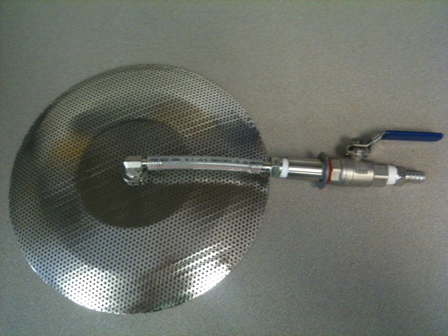 Quick Fit Complete 12" Stainless Steel False Bottom with Weldless Valve