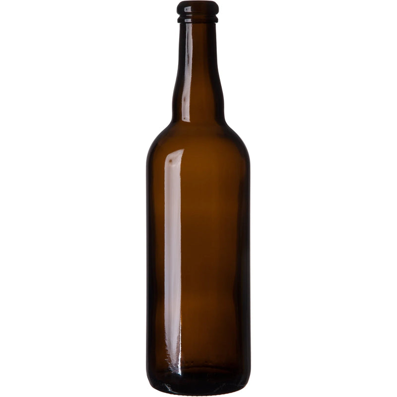 Brown glass bottle on a white background