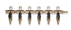 CO2 Distributor - Brass 2 - 6 Ways Gas Manifolds