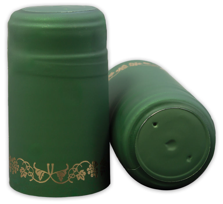 GREEN/GOLD GRAPES PVC SHRINK CAPSULES   30/BAG