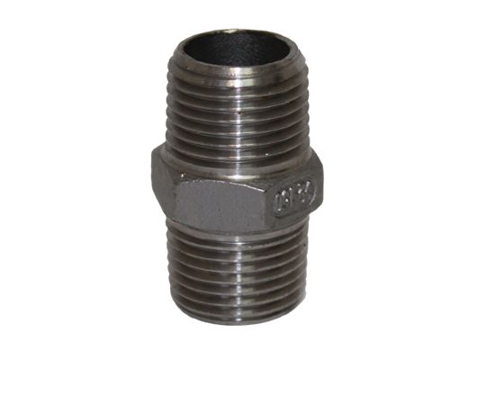 1/2" MPT Hex Nipple  - Stainless Steel