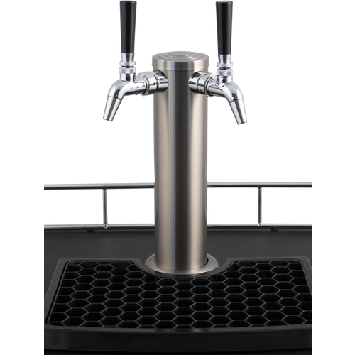 KOMOS 2-tap Energy Efficient Kegerator with Stainless Steel Intertap Faucets
