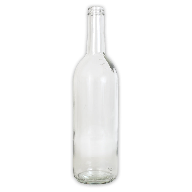 750mL CLEAR BORDEAUX FLAT W5 SCREW TOP BOTTLE 12/Case